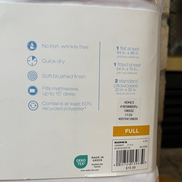 The Big One Kids Dinosaur Reversible Quilt Set Queen/Full & Full Sheets NWT - Picture 13 of 14